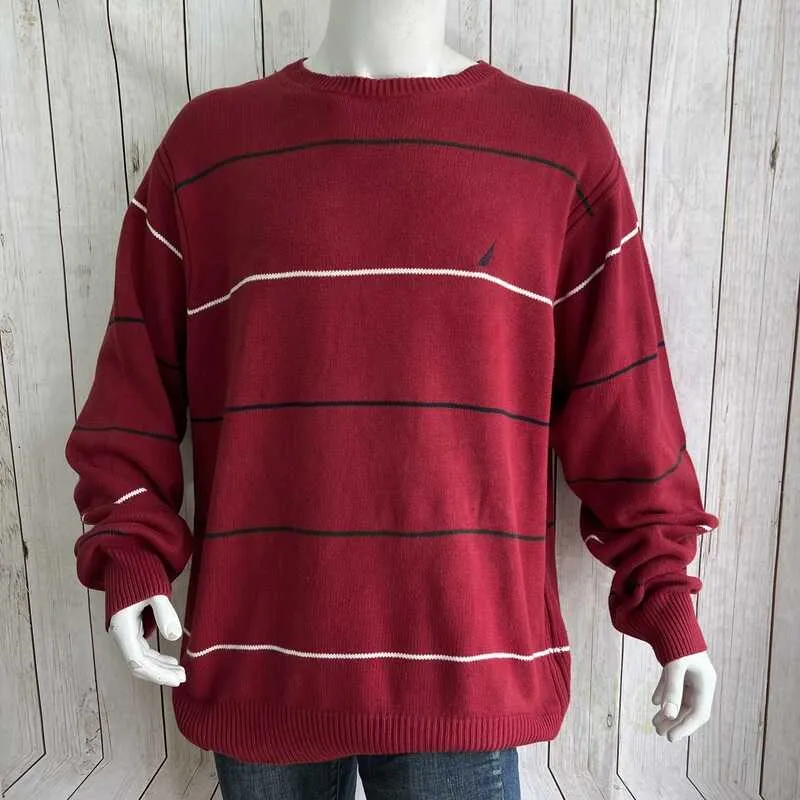Sweaters cuello V Rojo lineas Nautica