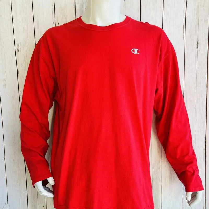 Poleras Manga Larga cuello redondo Rojo Champion