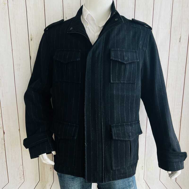 Chaqueton Abrigo negro Listado