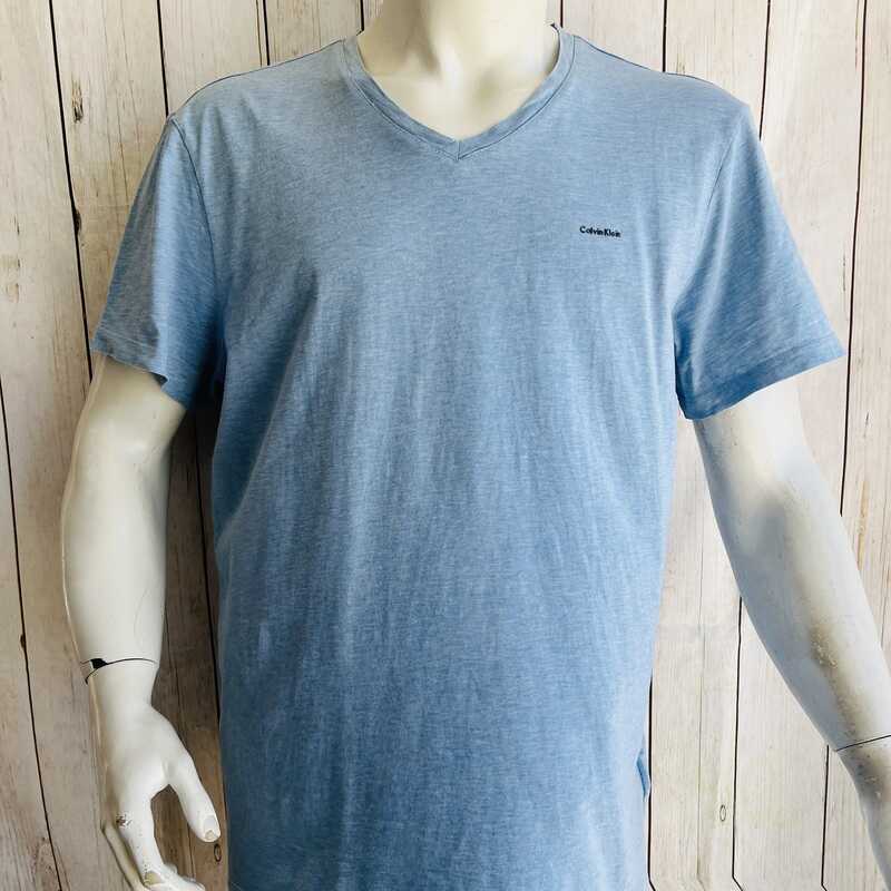 Poleras Manga Corta Negra Cuello V Celeste Calvin Klein