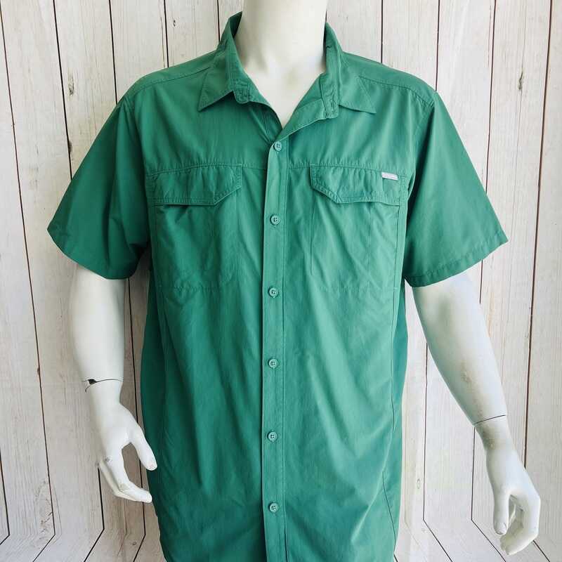Camisa Manga Corta Verde Omni-Shade Upf 50 Columbia