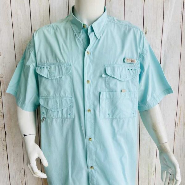 Camisa Manga Corta Bahama Verde Agua Omni-Shade Upf 50 Columbia