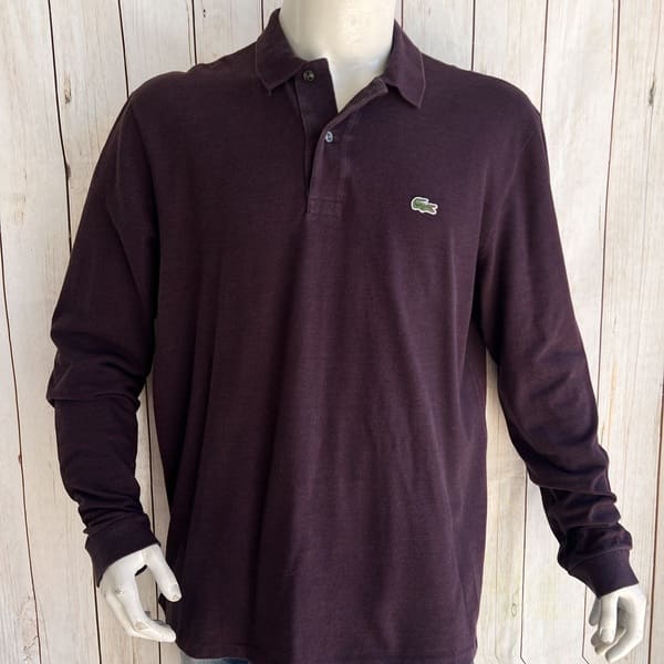 Polera Manga Larga Burdeo Lacoste