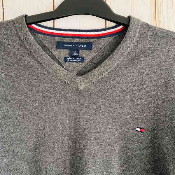 Sweaters cuello V Gris Hombre Tommy Hilfiger - Imagen 4